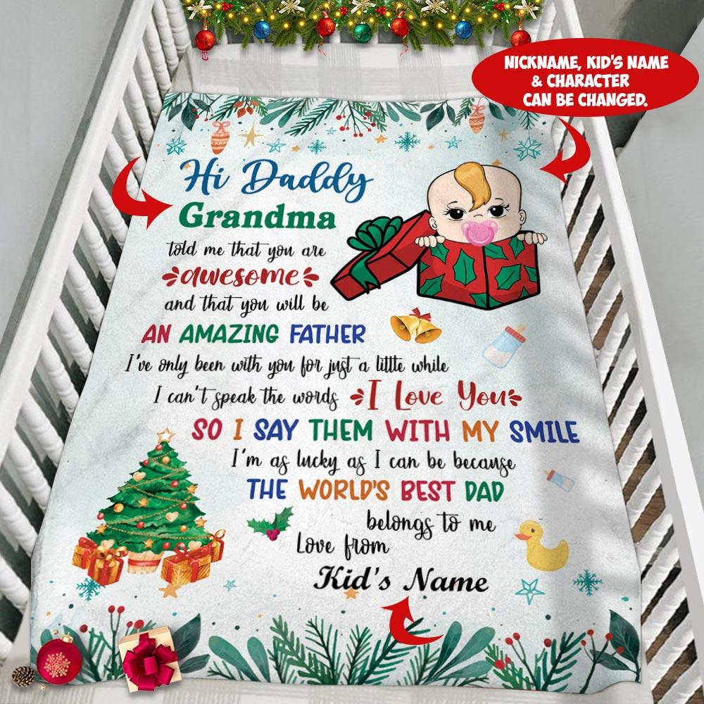 Personalized Christmas New Born Blanket Grandma Told Me That You Are Awesome CTM Custom - Printyourwear