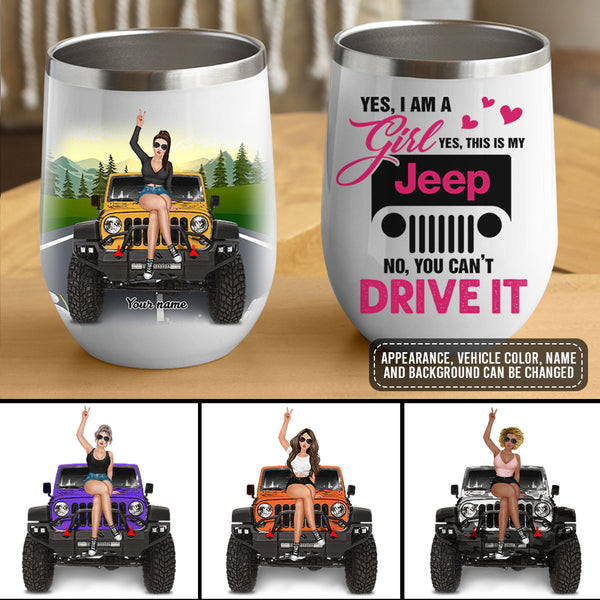 Personalized Jeep Wine Tumbler This Is My Gladiator You Cant Drive It CTM 12 OZ Custom - Printyourwear