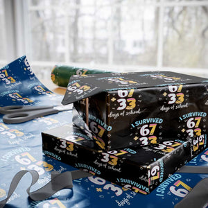 100 Days Of School 67 Funny Six Seven Meme Wrapping Paper Roll TS10 Black Print Your Wear