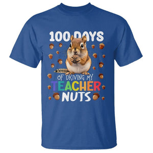 100 Days of School Chipmunk T Shirt Driving My Teacher Nuts TS02 Royal Blue Printyourwear