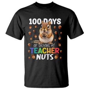 100 Days of School Chipmunk T Shirt Driving My Teacher Nuts TS02 Black Printyourwear