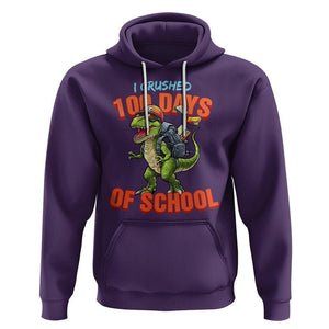 100 Days of School Dinosaur Hoodie I Crushed TS02 Purple Printyourwear
