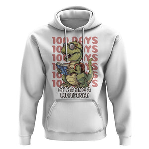 100 Days of School Dinosaur Hoodie Making A Difference TS02 White Printyourwear