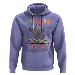 100 Days of School Hoodie 100 Days In The Book Reading TS02 Violet Printyourwear
