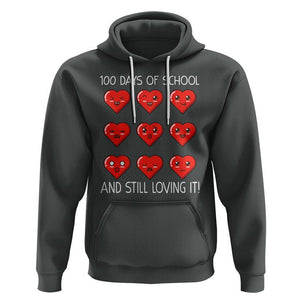 100 Days of School Hoodie Still Loving It Cute Hearts TS02 Dark Heather Printyourwear