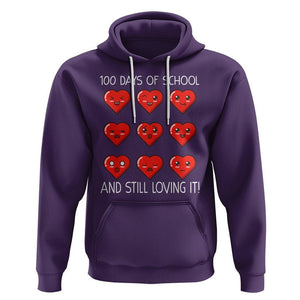 100 Days of School Hoodie Still Loving It Cute Hearts TS02 Purple Printyourwear