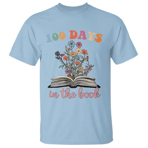 100 Days of School T Shirt 100 Days In The Book Reading TS02 Light Blue Printyourwear