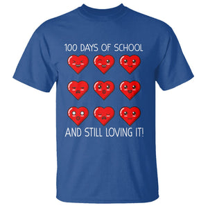 100 Days of School T Shirt Still Loving It Cute Hearts TS02 Royal Blue Printyourwear
