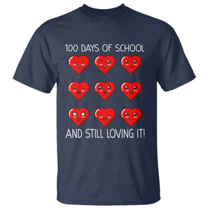 100 Days of School T Shirt Still Loving It Cute Hearts TS02 Navy Printyourwear