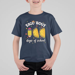 100 Days of School Tacos T Shirt For Kid Taco' Bout 100 Days TS02 Navy Printyourwear