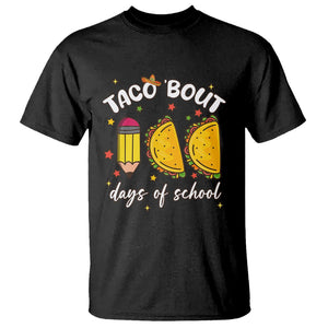 100 Days of School Tacos T Shirt Taco' Bout 100 Days TS02 Black Printyourwear