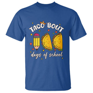 100 Days of School Tacos T Shirt Taco' Bout 100 Days TS02 Royal Blue Printyourwear