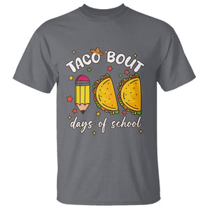 100 Days of School Tacos T Shirt Taco' Bout 100 Days TS02 Charcoal Printyourwear