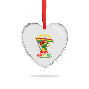 100 Years Of Black Excellence Heart Crystal Glass Ornament Centennial Black History Month TS11 Print Your Wear