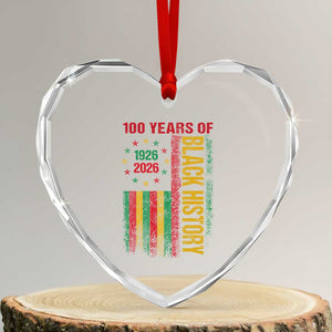100 Years Of Black History Heart Crystal Glass Ornament Centennial Milestone Vintage African American Flag TS11 Transparent Glass 3'' Heart Print Your Wear