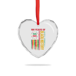 100 Years Of Black History Heart Crystal Glass Ornament Centennial Milestone Vintage African American Flag TS11 Print Your Wear