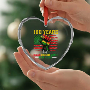 100 Years Of Black History Month Heart Crystal Glass Ornament Hand Fist African American Milestone American Flag TS11 Print Your Wear