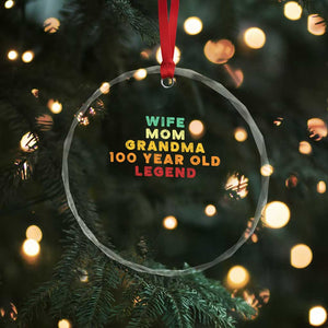 100th Birthday Gifts For Women Crystal Glass Ornament Wife Mom Grandma 100 Year Old Legend TS10 Print Your Wear