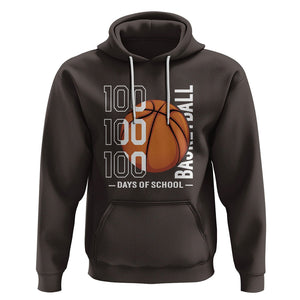 100th Day Of School Basketball Player Hoodie TS09 Dark Chocolate Printyourwear