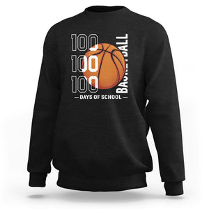 100th Day Of School Basketball Player Sweatshirt TS09 Black Printyourwear