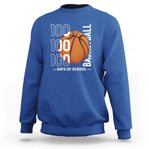 100th Day Of School Basketball Player Sweatshirt TS09 Royal Blue Printyourwear
