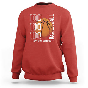 100th Day Of School Basketball Player Sweatshirt TS09 Red Printyourwear