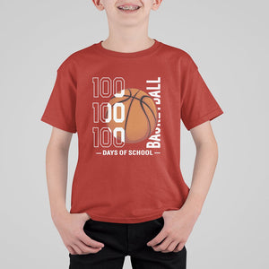 100th Day Of School Basketball Player T Shirt For Kid TS09 Red Printyourwear