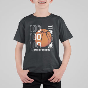 100th Day Of School Basketball Player T Shirt For Kid TS09 Black Printyourwear