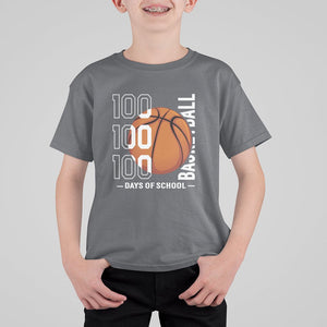 100th Day Of School Basketball Player T Shirt For Kid TS09 Charcoal Printyourwear