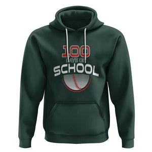 100th Day Of School Cool Baseball Player Hoodie TS09 Dark Forest Green Printyourwear