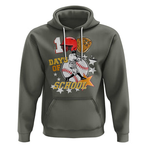 100th Day Of School Cool Baseball Player Hoodie TS09 Military Green Printyourwear