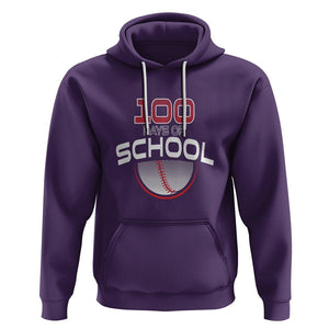 100th Day Of School Cool Baseball Player Hoodie TS09 Purple Printyourwear