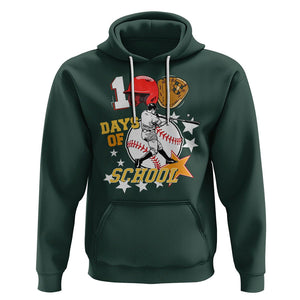 100th Day Of School Cool Baseball Player Hoodie TS09 Dark Forest Green Printyourwear