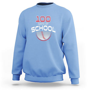 100th Day Of School Cool Baseball Player Sweatshirt TS09 Carolina Blue Printyourwear
