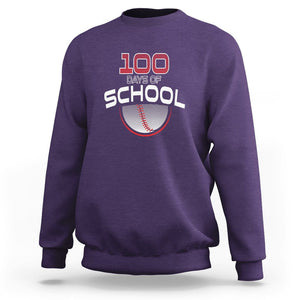 100th Day Of School Cool Baseball Player Sweatshirt TS09 Purple Printyourwear