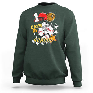 100th Day Of School Cool Baseball Player Sweatshirt TS09 Dark Forest Green Printyourwear