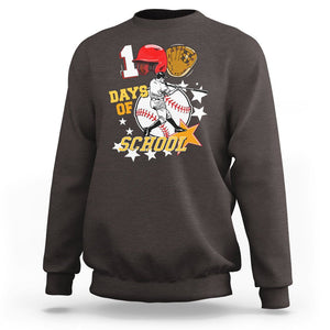 100th Day Of School Cool Baseball Player Sweatshirt TS09 Dark Chocolate Printyourwear