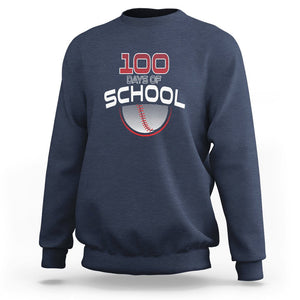 100th Day Of School Cool Baseball Player Sweatshirt TS09 Navy Printyourwear