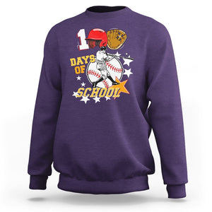 100th Day Of School Cool Baseball Player Sweatshirt TS09 Purple Printyourwear