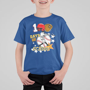 100th Day Of School Cool Baseball Player T Shirt For Kid TS09 Royal Blue Printyourwear