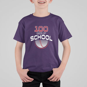 100th Day Of School Cool Baseball Player T Shirt For Kid TS09 Purple Printyourwear