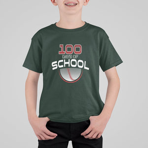 100th Day Of School Cool Baseball Player T Shirt For Kid TS09 Dark Forest Green Printyourwear