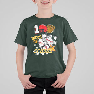 100th Day Of School Cool Baseball Player T Shirt For Kid TS09 Dark Forest Green Printyourwear