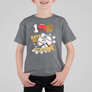100th Day Of School Cool Baseball Player T Shirt For Kid TS09 Charcoal Printyourwear