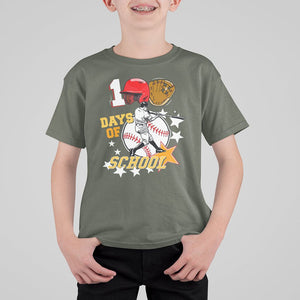 100th Day Of School Cool Baseball Player T Shirt For Kid TS09 Military Green Printyourwear
