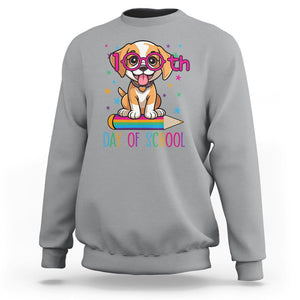 100th Day Of School Cute Dog Puppy Sweatshirt TS09 Sport Gray Printyourwear