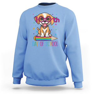 100th Day Of School Cute Dog Puppy Sweatshirt TS09 Carolina Blue Printyourwear