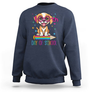 100th Day Of School Cute Dog Puppy Sweatshirt TS09 Navy Printyourwear