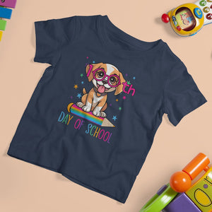 100th Day Of School Cute Dog Puppy T Shirt For Kid TS09 Navy Printyourwear