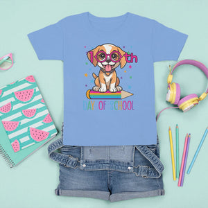 100th Day Of School Cute Dog Puppy T Shirt For Kid TS09 Carolina Blue Printyourwear